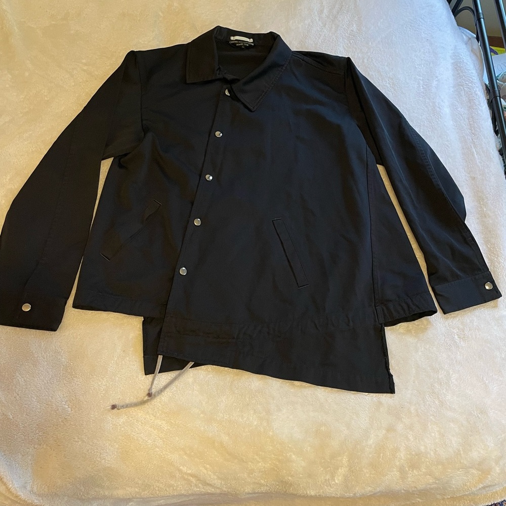 Comme Des Garcons Homme Plus L Black Asymmetrical Snap Blouson Jacket - Picture 5 of 12